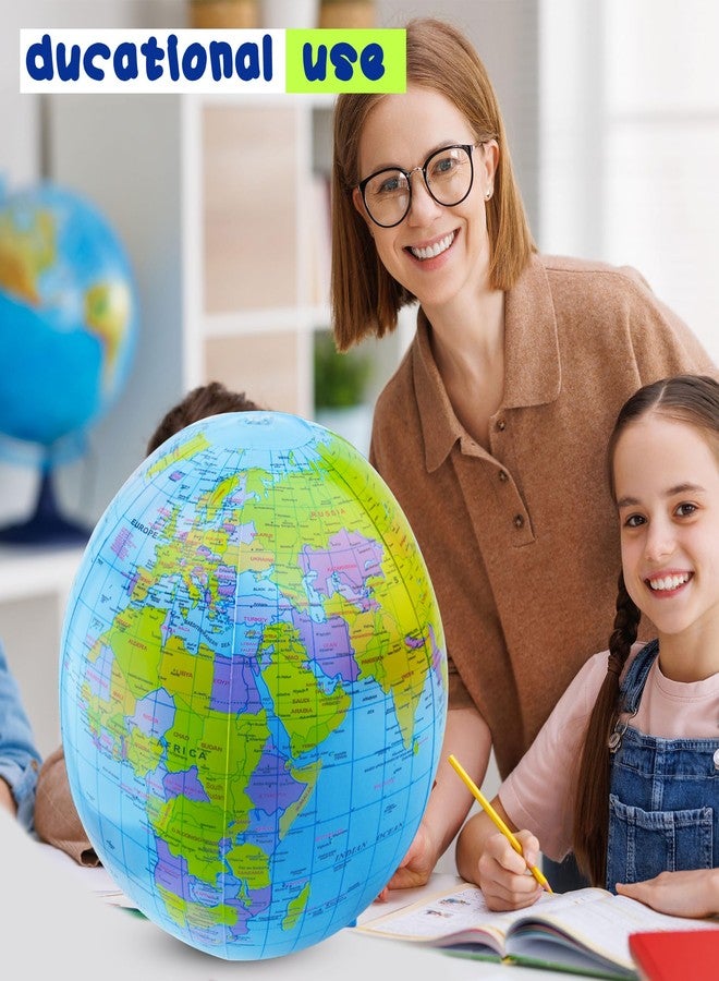 Feradny 12 Pack 16 inches Inflatable Globe Blow up World Globe PVC Earth Beach Ball Globe for Kids Party Bags Swimming Pool Game Geography Classroom Playing or Teaching Party Favors Decorations - Image 4